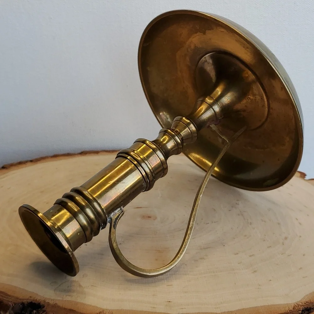 Vintage Solid Brass Chambers Maid Candleholder